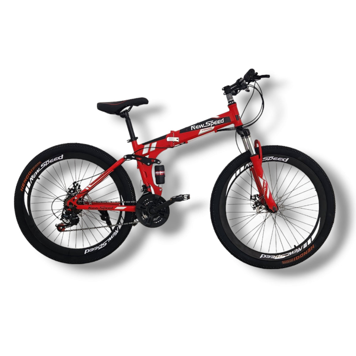 New Speed Spoke 26 Jant 6 Bıçak Vitesli Katlanır Bisiklet Kırmızı