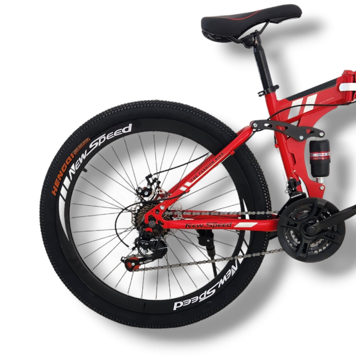 New Speed Spoke 26 Jant 6 Bıçak Vitesli Katlanır Bisiklet Kırmızı