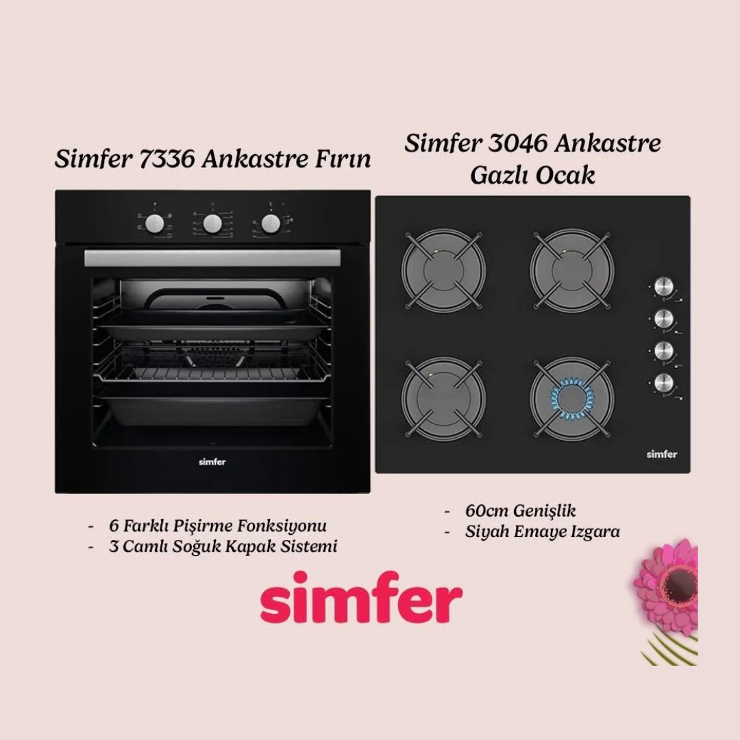 Simfer Ankastre Fırın & Ankastre Gazlı Ocak Anneler Günü Paketi