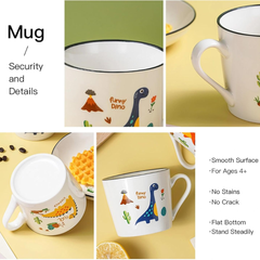 Dörtlü Sevimli Dinazor Kupa Mug Seti 8,3x9 cm