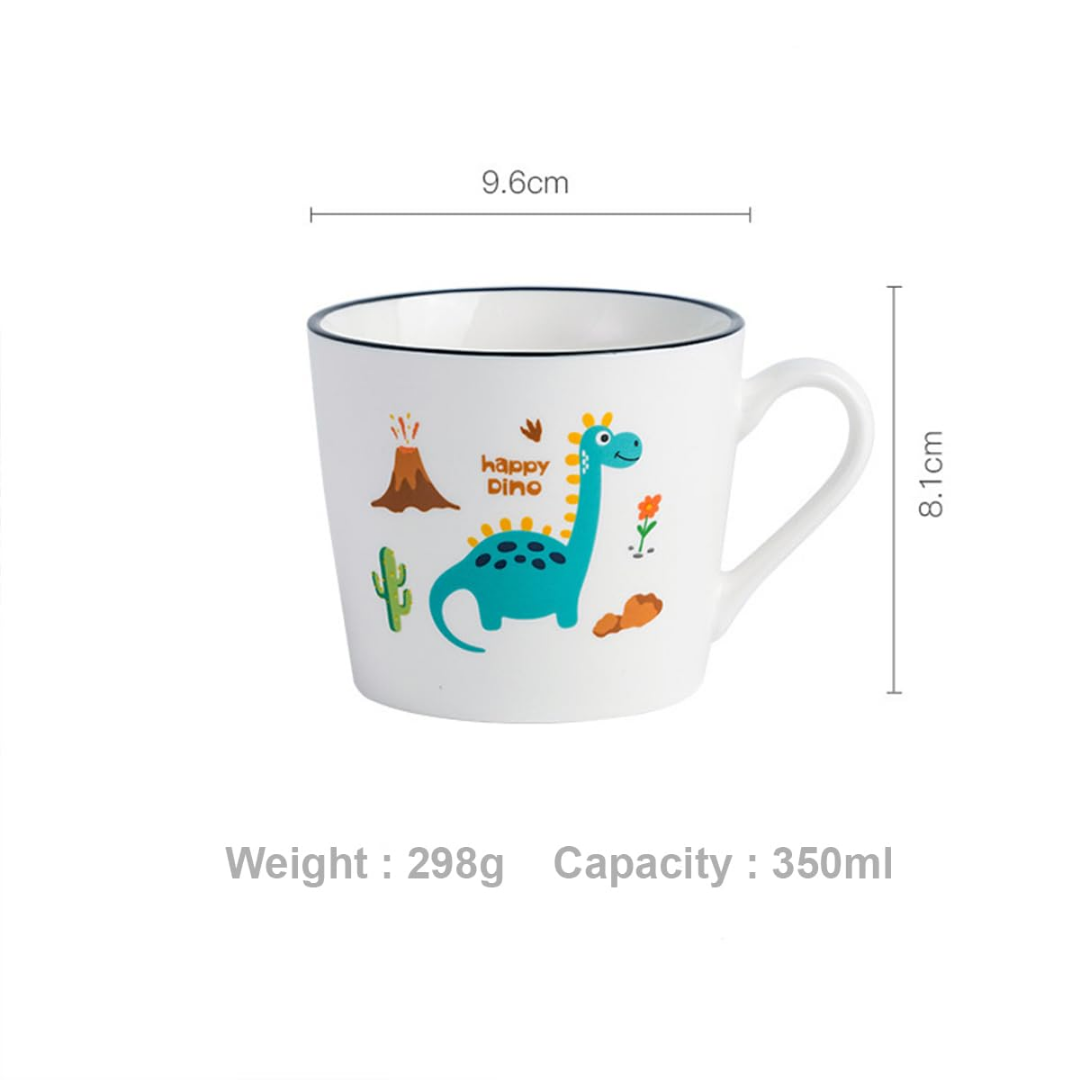 Dörtlü Sevimli Dinazor Kupa Mug Seti 8,3x9 cm