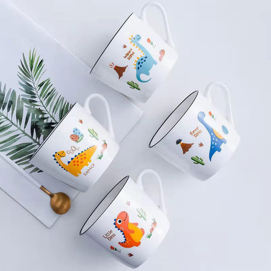 Dörtlü Sevimli Dinazor Kupa Mug Seti 8,3x9 cm