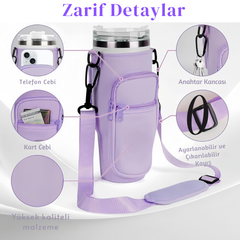 Omuz Askılı Telefon Tutuculu Stanley Termos Çantası Mavi