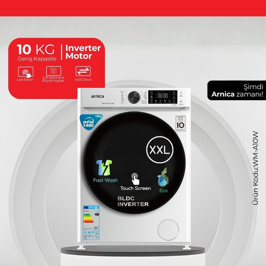 Arnica 10 Kg Inverter Çamaşır Makinesi Beyaz