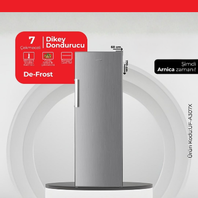 Arnica 290 Lt 7 Çekmece Derin Dondurucu Inox