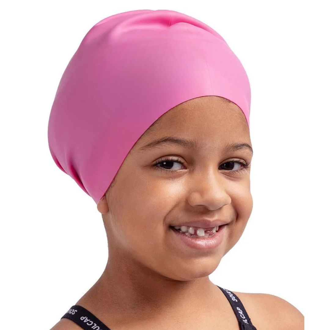 Silikon Yumuşak Havuz Deniz Yüzme Bone Pembe