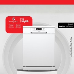 Arnica 13 Kişilik 6 Program Bulaşık Makinesi Beyaz