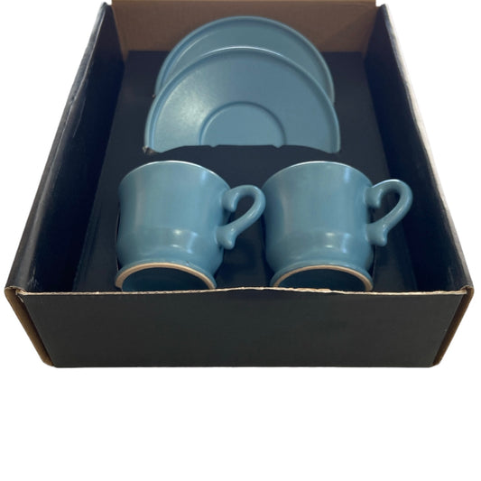 Porzellan 4 Parça Kahve Fincan Seti Mavi