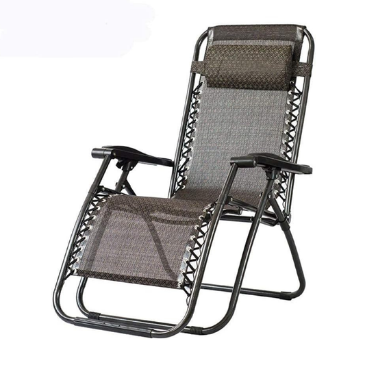 Katlanan Uzayan Teslin Kahve Kumaş Şezlong Sandalye Koltuk