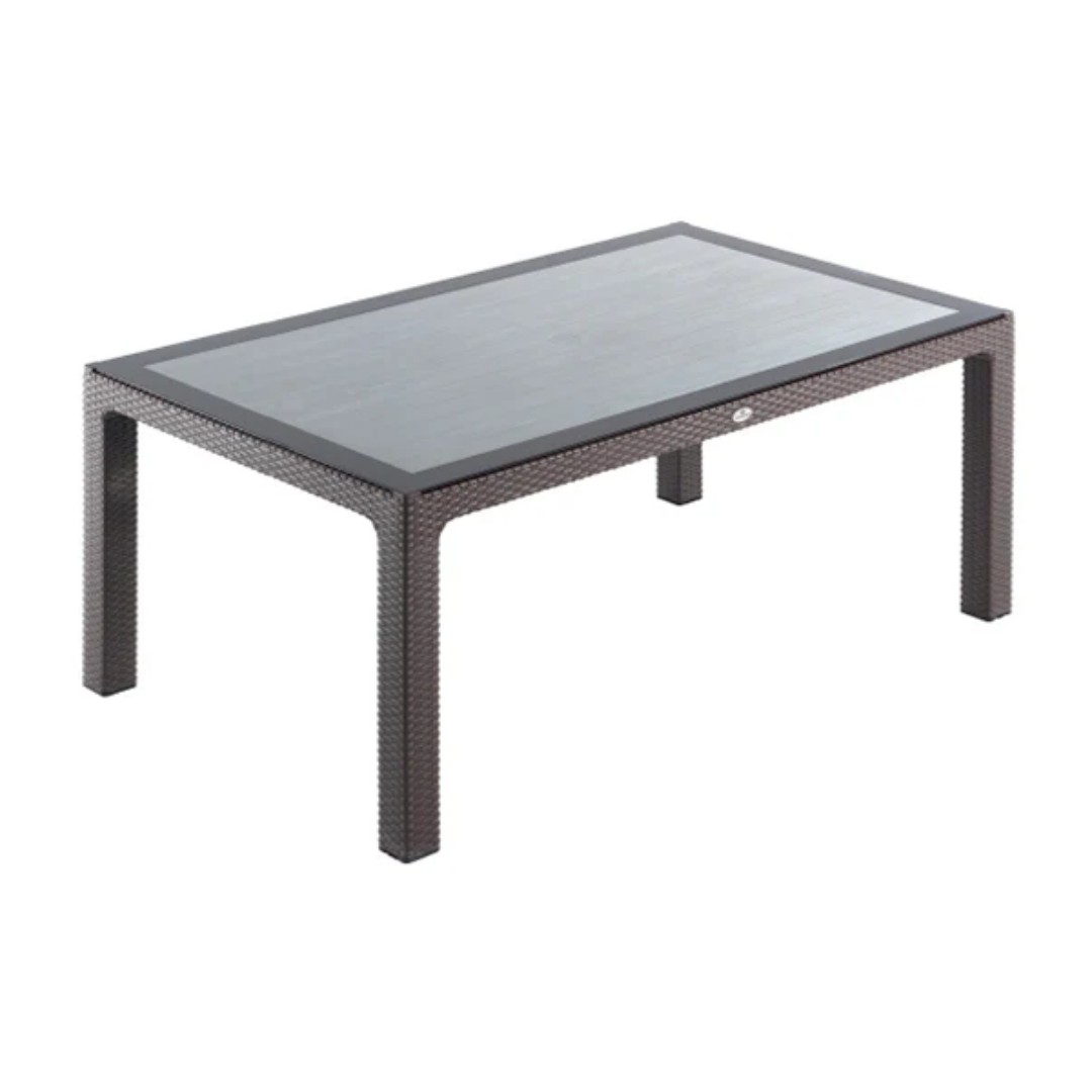 Heniver 90x150 Cm Camlı Masa Kahverengi