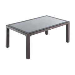 Heniver 90x150 Cm Camlı Masa Kahverengi