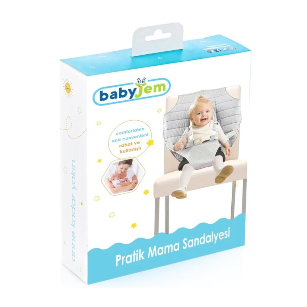 Babyjem Portatif Kumaş Mama Sandalyesi Gri