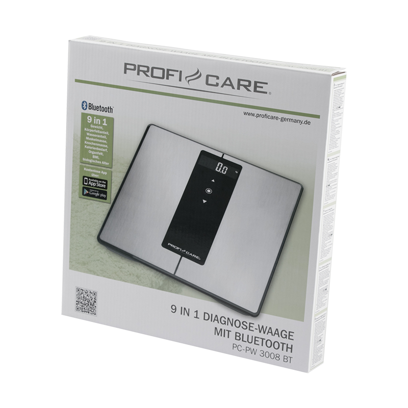 ProfiCare Vücut Analiz Baskülü Inox 9 Fonksiyonlu Bluetooth