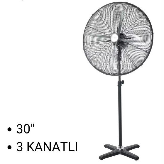 Queen 30'' 3 Kanatlı Sanayi Tipi Vantilatör Siyah
