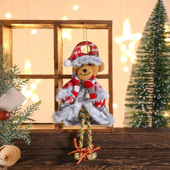 Yeni Yıl Ağaç ve Çeşitli Süsleme için Ayağı Zilli Asılabilir Kardan Adam  23x11cm