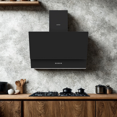 Simfer Premium Duvar Tipi Cam Davlumbaz Siyah