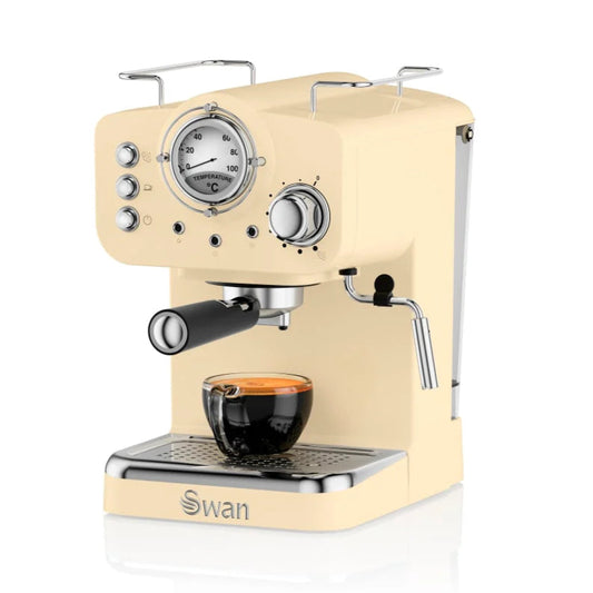 Swan Retro Pompalı Espresso Kahve Makinası Krem
