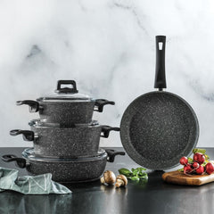 Schafer Stark Yanmaz Yapışmaz 7 Parça Tencere Seti Antrasit