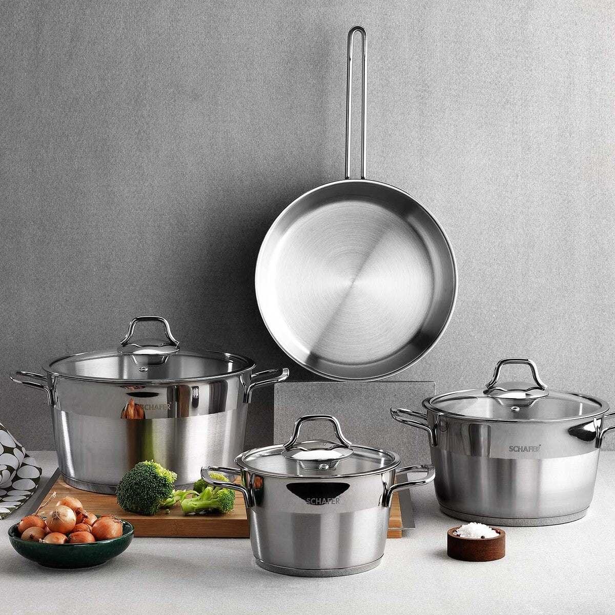 Schafer Vals 7 Parça Çelik Tencere Seti Inox