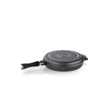 Schafer Yuvarlak Double GrillPan 30 Cm Çift Taraflı Tava Siyah