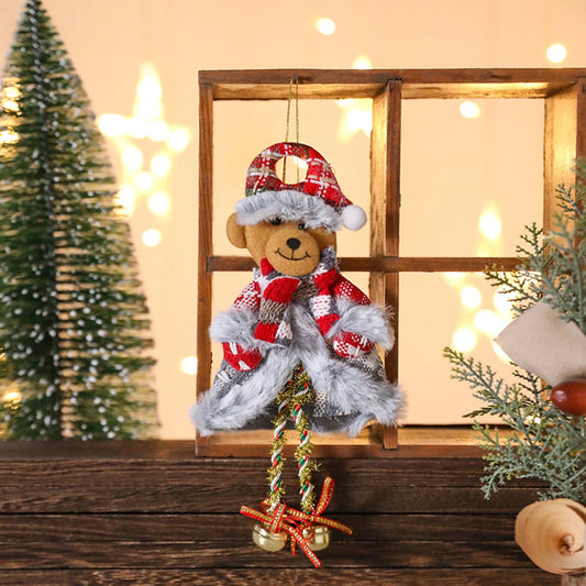 Yeni Yıl Ağaç ve Çeşitli Süsleme için Ayağı Zilli Asılabilir Kardan Adam  23x11cm