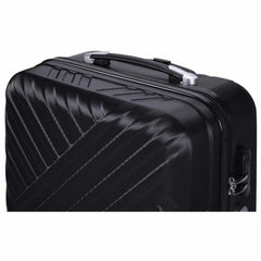 Sert Kasa Şifreli Tekerlekli Çok Bölmeli Bavul Valiz Siyah 55x35 Cm Küçük Boy