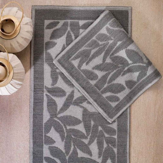 Schafer Home Leaf 2 li Banyo Paspası Gri