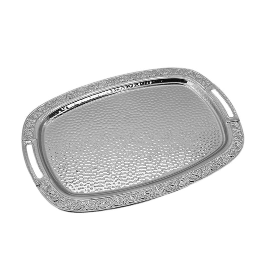 Arow Küçük Boy Tepsi Silver 36x24 Cm