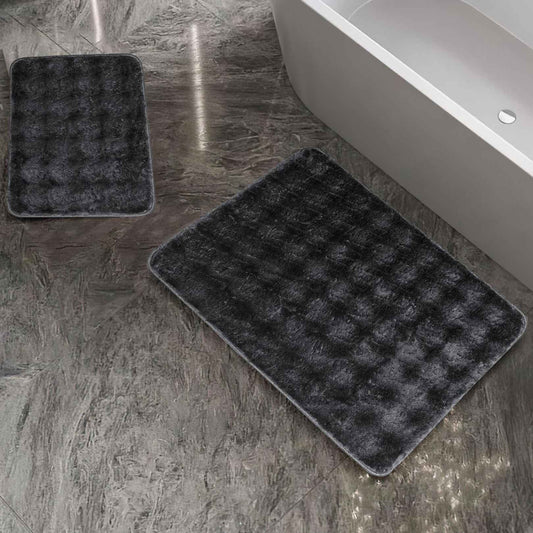 Schafer Home Pia 2 li Peluş Banyo Paspası Antrasit