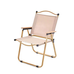 Ahşap Kollu Hafif Katlanabilir 62x54 Cm Kamp Sandalyesi Bej