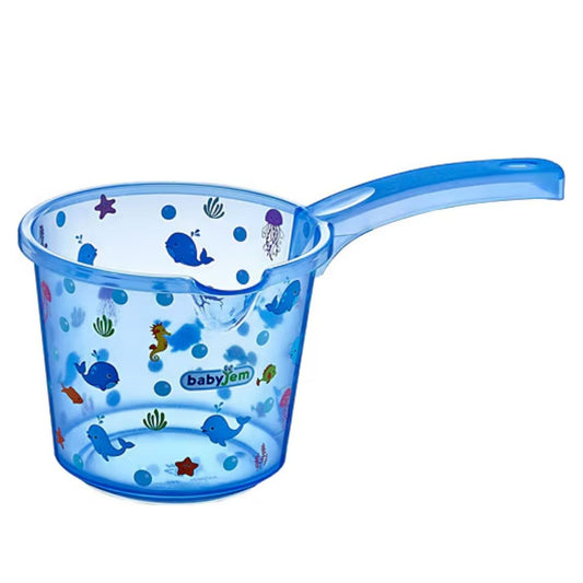 Babyjem Şeffaf Desenli 3 L Bebek Banyo Maşrapası Mavi