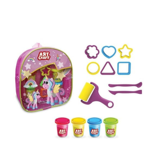 Art Craft Sırt Çantalı 15 Parça Hamur Seti Pembe