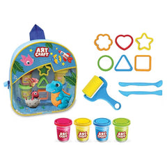 Art Craft Sırt Çantalı 15 Parça Hamur Seti Mavi