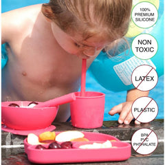 Babychefs Silikon 3 Parça Bebek Beslenme Seti Pembe