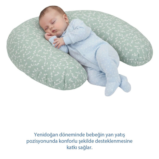 Babyjem Emzirme ve Destek Minderi Yeşil Çiçek