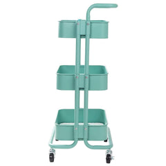 3 Katlı 45x37x85 Cm Tekerlekli Organizer Raf Turkuaz