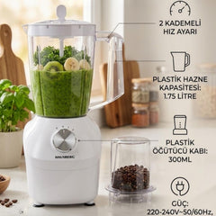 Hausberg 2 Hız Ayarlı 300 W Blender Beyaz