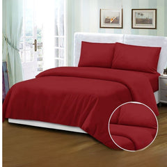 Mikro Saten 165x200 Cm Nevresim Takımı Kırmızı
