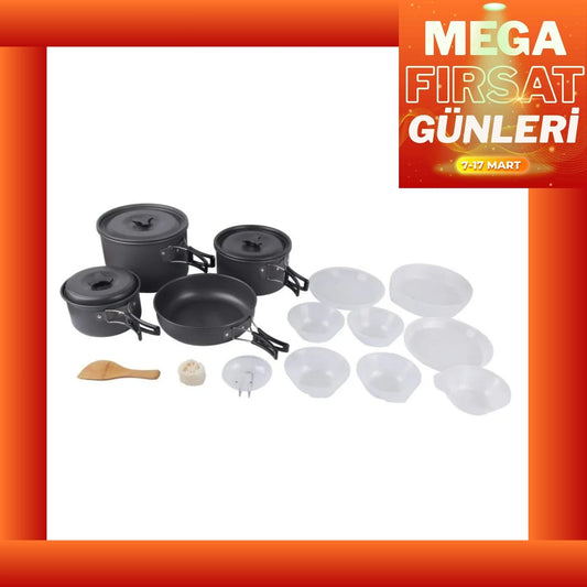 Ultra Hafif 15 Parçalı Kamp Piknik Pişirme Seti