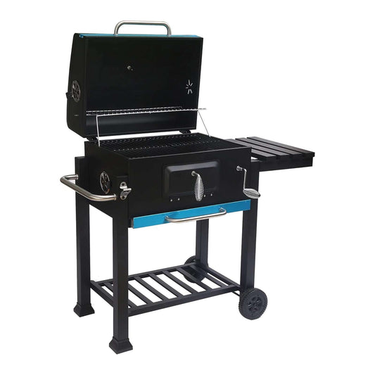 Ayarlanabilir Raflı Kömürlü Termometreli Barbekü Bahçe Izgarası Mangal