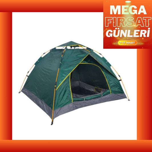 2-3 Kişilik Otomatik Açılan 200x140x150 Cm Çadır Yeşil