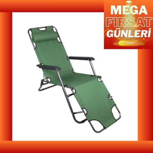 Katlanır Şezlong Sandalye 153x60x75 cm Yeşil