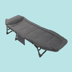 Katlanır Taşınabilir Hafif 190x64x32 Cm Şilteli Çok Amaçlı Şezlong Yatak Gri