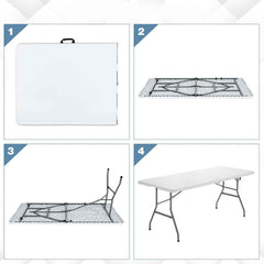 Katlanabilir 152x70x74 Çok Amaçlı Masa Beyaz