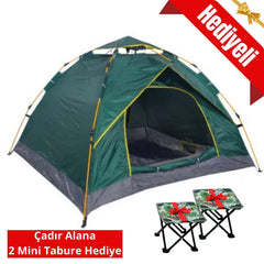 2-3 Kişilik Otomatik Açılan 200x140x150 Cm Çadır Yeşil