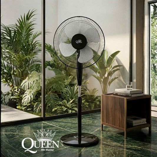 Queen 16'' 3 Hız Ayarlı Vantilatör Siyah