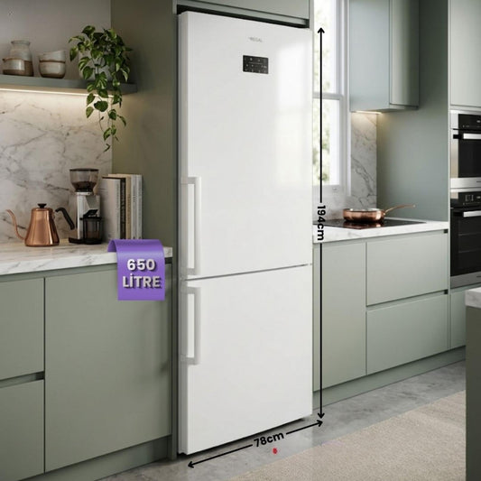 Regal 650 Lt No-Frost Değiştirilebilir Kapı Buzdolabı Beyaz