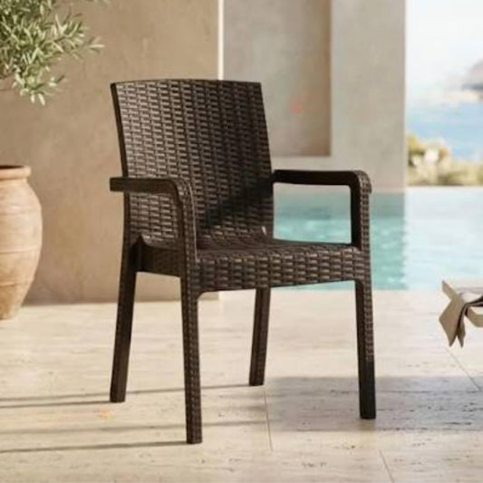 Heniver Vektör Rattan Sandalye Kahve