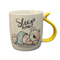 Dört Adet Renkli Saplı Yazılı 400 ml Kupa Mug