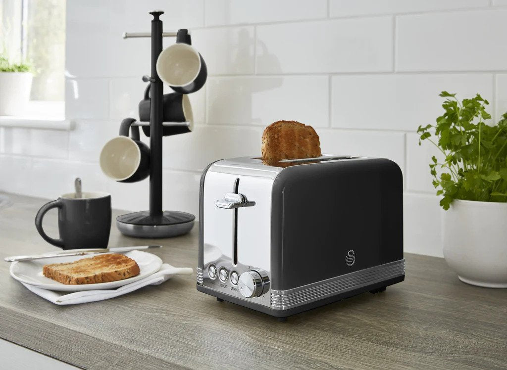 Swan Retro 2 Dilimli Ekmek Kızartma Makinesi Siyah